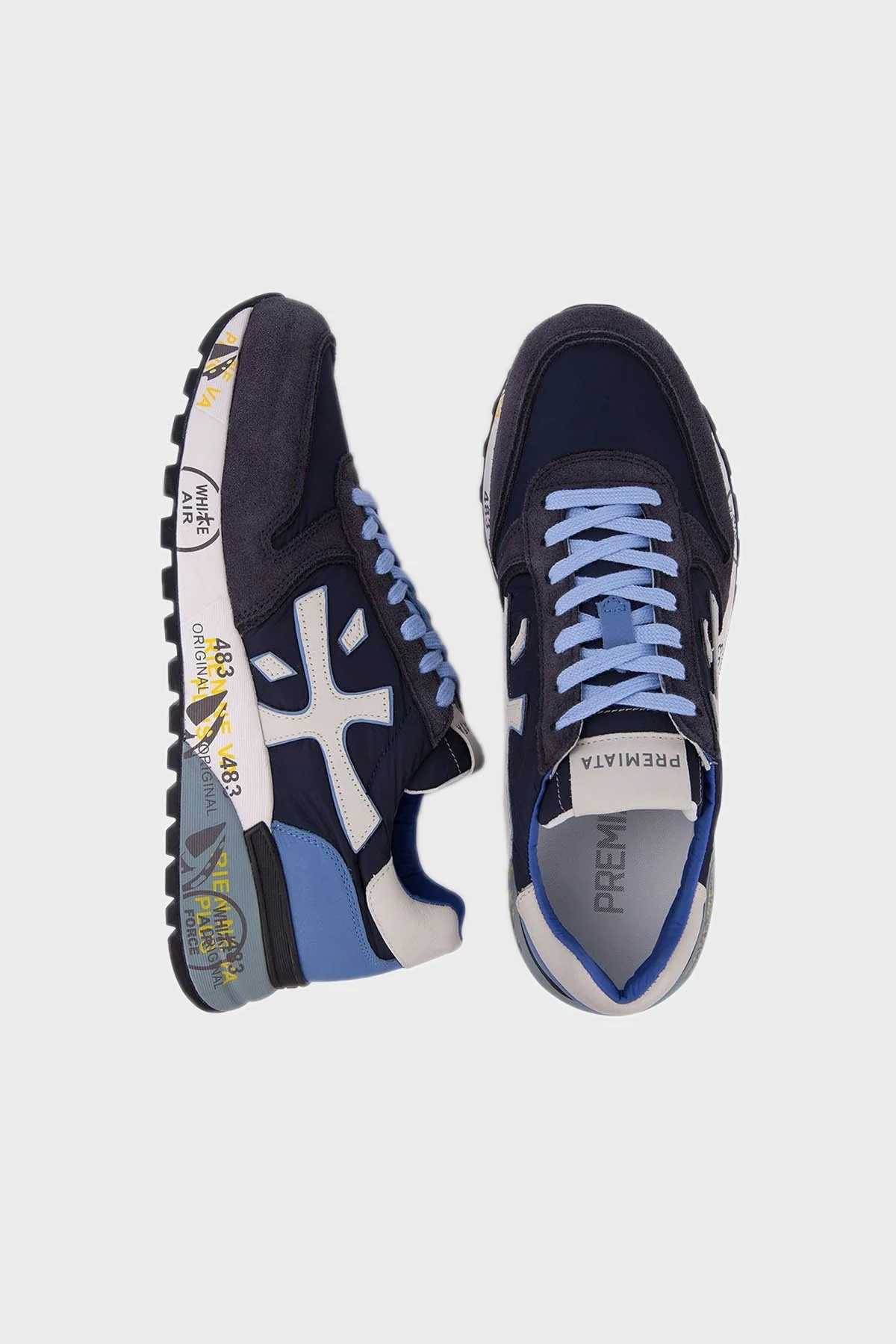 Premiata Baskılı Logolu Hakiki Deri Sneaker Erkek Ayakkabı MICK 1280E PR LACİVERT - 7