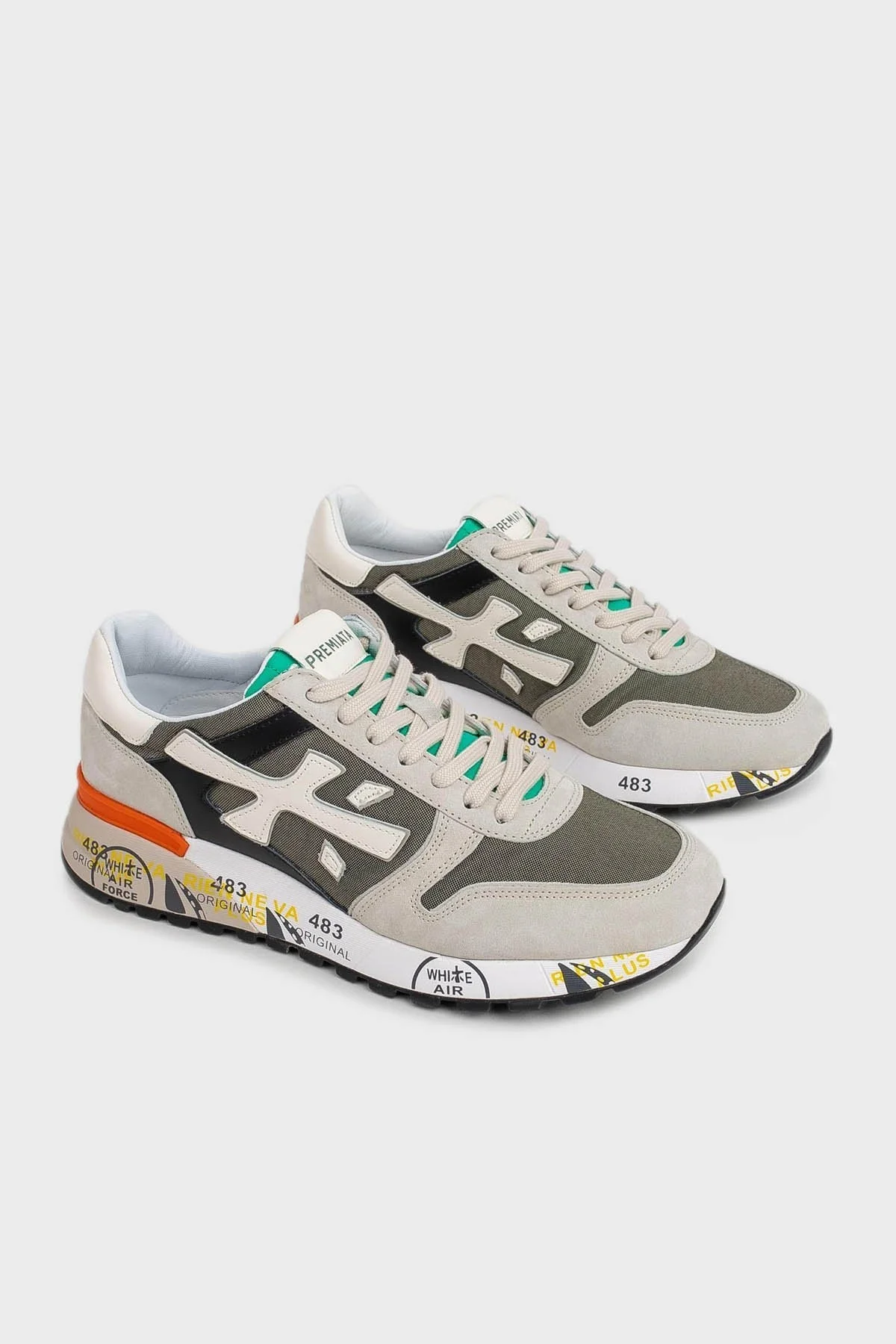 Premiata Baskılı Logolu Hakiki Deri Sneaker Erkek Ayakkabı MICK 6166 KAHVE-GRİ - 3