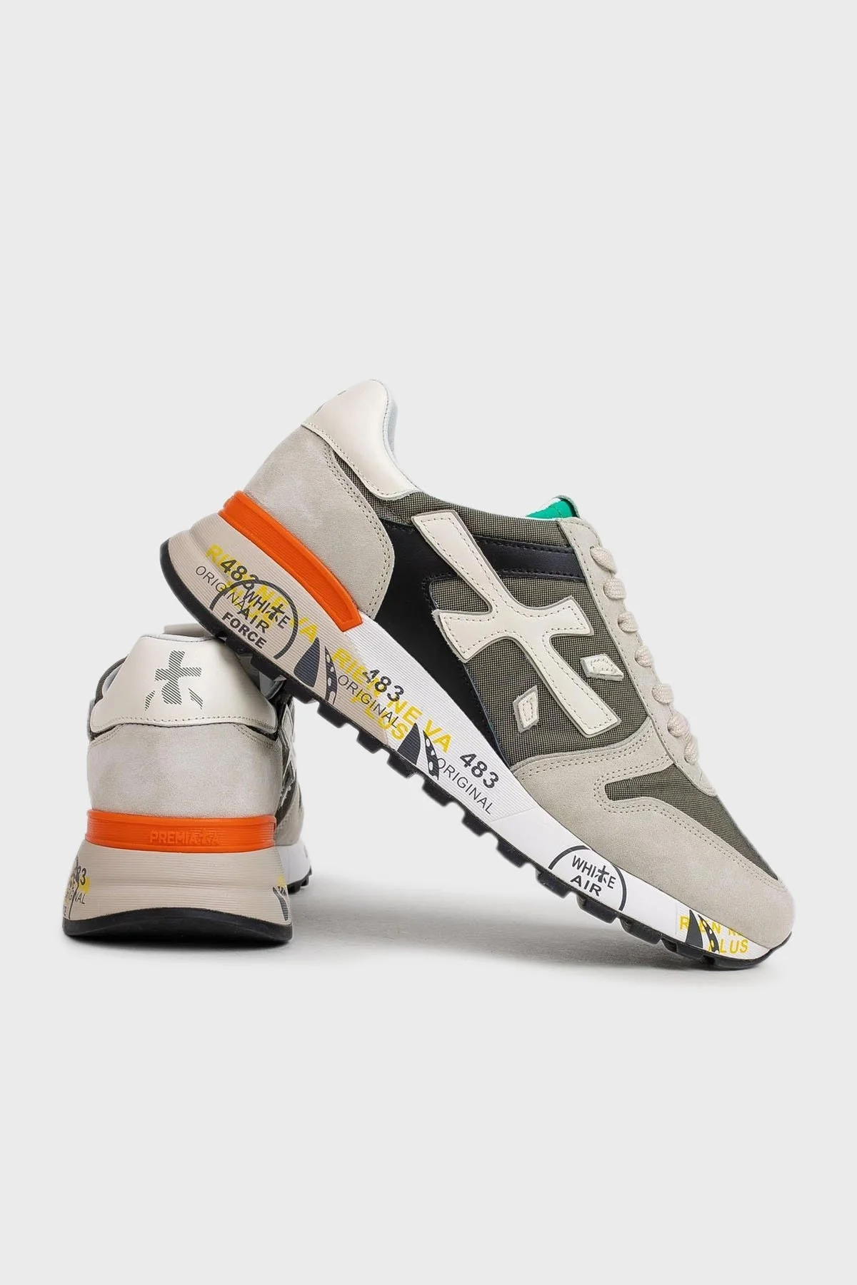 Premiata Baskılı Logolu Hakiki Deri Sneaker Erkek Ayakkabı MICK 6166 KAHVE-GRİ - 4