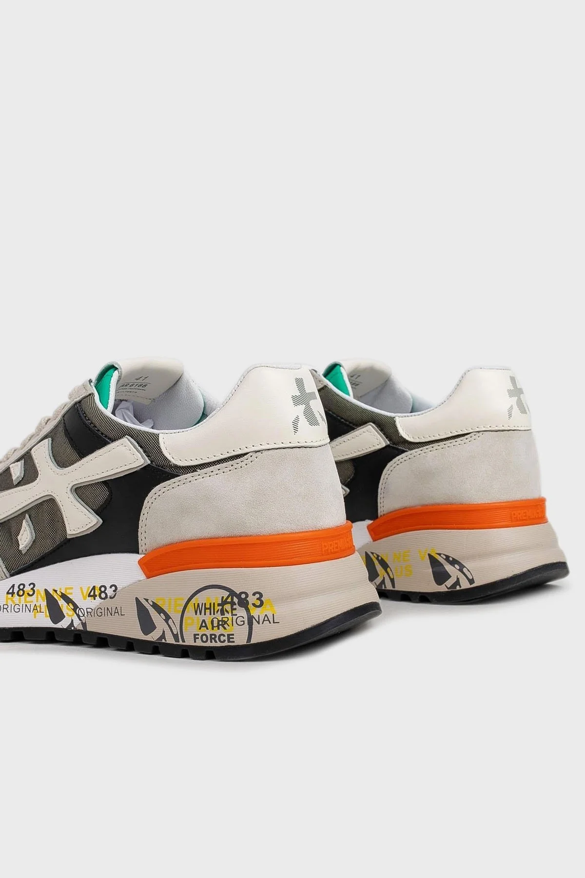 Premiata Baskılı Logolu Hakiki Deri Sneaker Erkek Ayakkabı MICK 6166 KAHVE-GRİ - 6