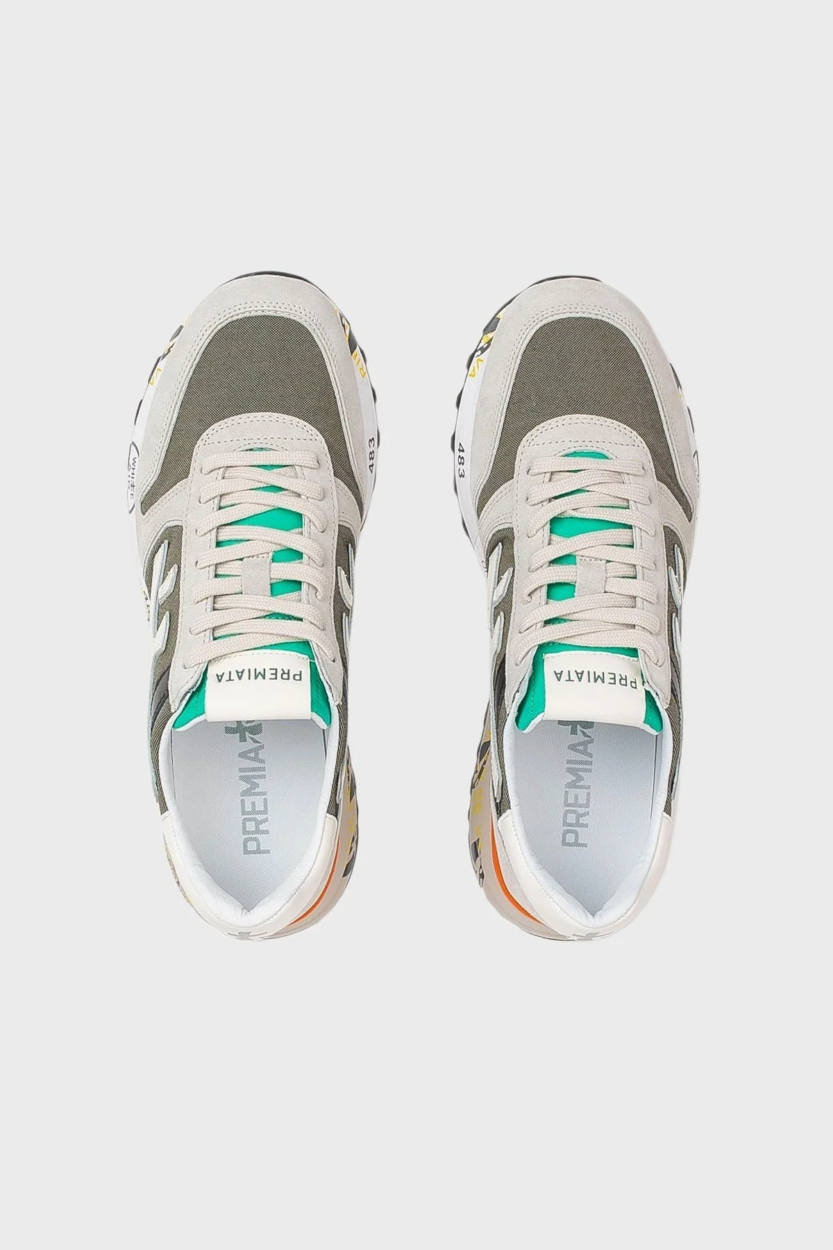 Premiata Baskılı Logolu Hakiki Deri Sneaker Erkek Ayakkabı MICK 6166 KAHVE-GRİ - 7