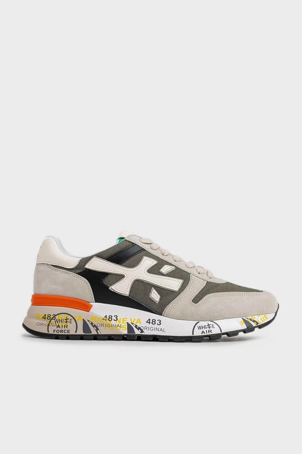 Premiata Baskılı Logolu Hakiki Deri Sneaker Erkek Ayakkabı MICK 6166 KAHVE-GRİ - 1