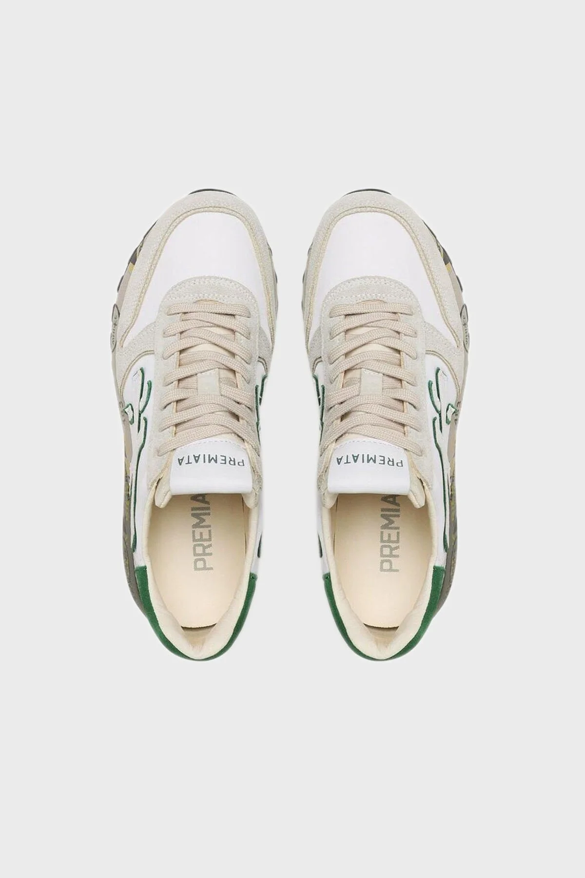 Premiata Baskılı Logolu Hakiki Deri Sneaker Erkek Ayakkabı MICK 6167G BEYAZ-BEJ - 5