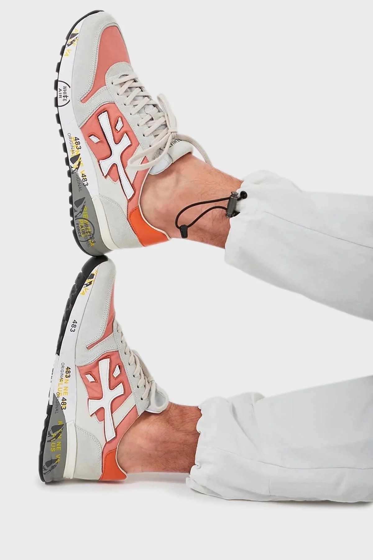 Premiata Baskılı Logolu Hakiki Deri Sneaker Erkek Ayakkabı MICK 6170 GRİ - 2