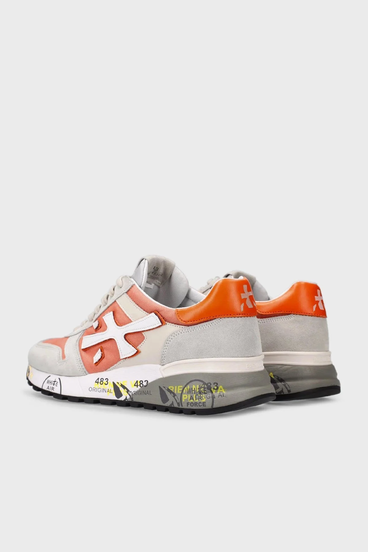 Premiata Baskılı Logolu Hakiki Deri Sneaker Erkek Ayakkabı MICK 6170 GRİ - 4