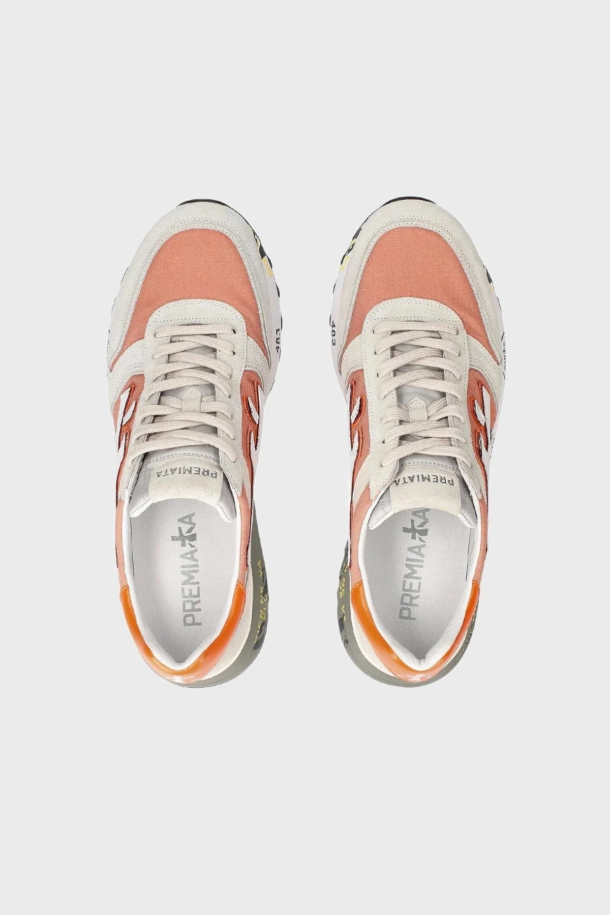 Premiata Baskılı Logolu Hakiki Deri Sneaker Erkek Ayakkabı MICK 6170 GRİ - 6
