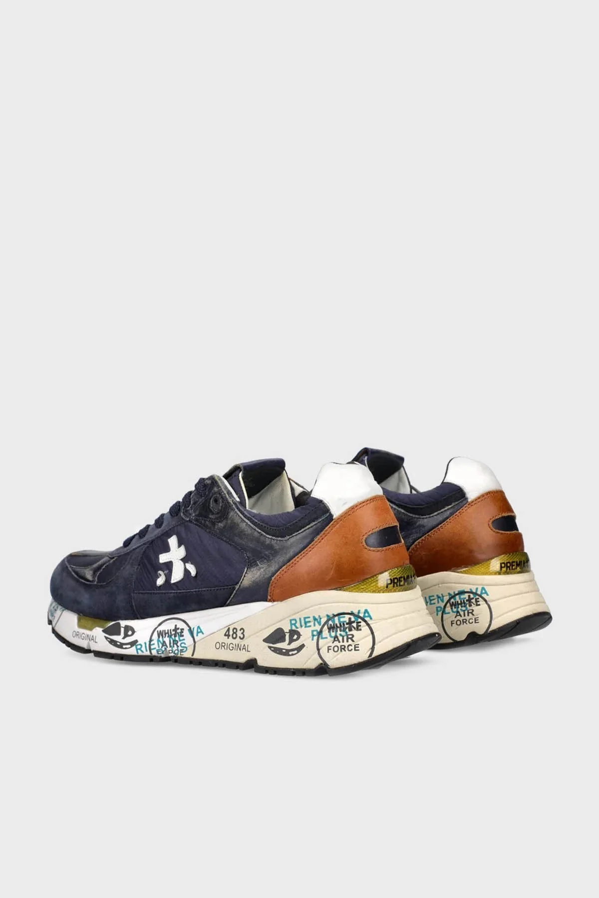 Premiata Baskılı Sneaker Erkek Ayakkabı MASE 3927 LACİVERT - 5