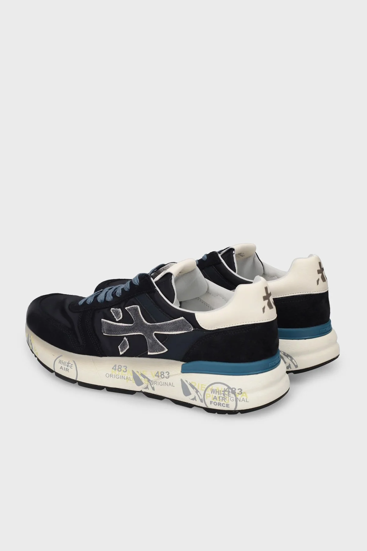 Premiata Deri Karışımlı Logolu Bağcıklı Sneaker Erkek Ayakkabı MICK 7716 SİYAH-LACİVERT - 4