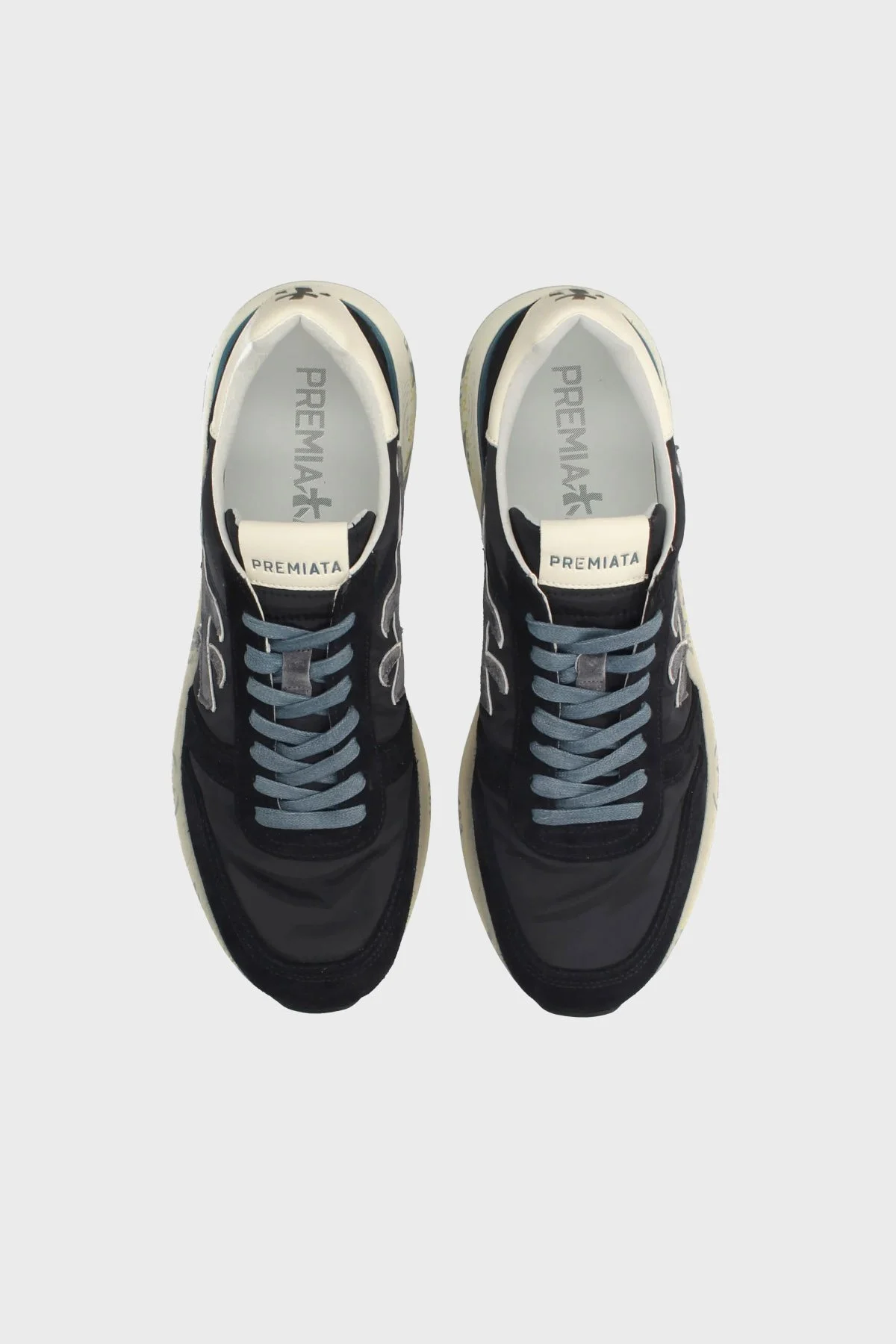 Premiata Deri Karışımlı Logolu Bağcıklı Sneaker Erkek Ayakkabı MICK 7716 SİYAH-LACİVERT - 5