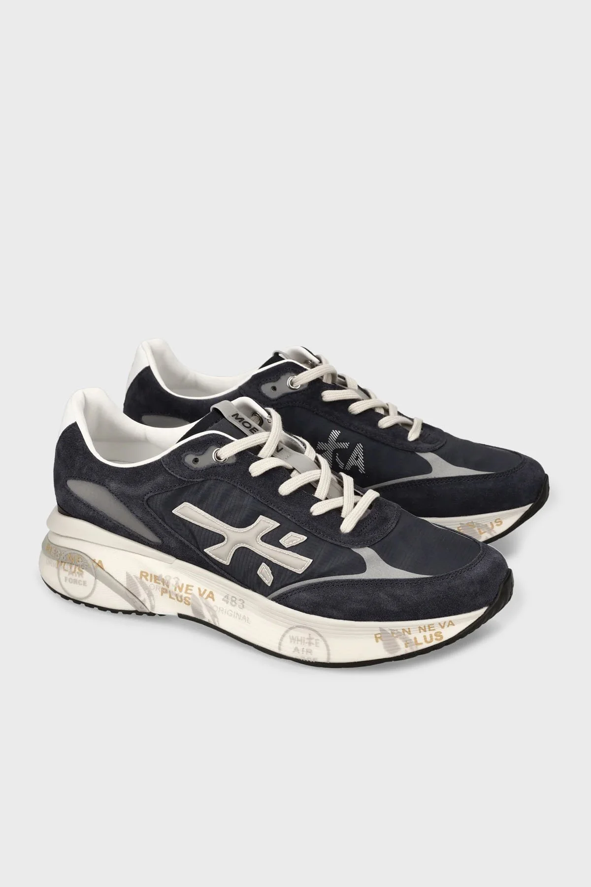 Premiata Deri Karışımlı Logolu Bağcıklı Sneaker Erkek Ayakkabı MOERUN 7306 LACİVERT - 4