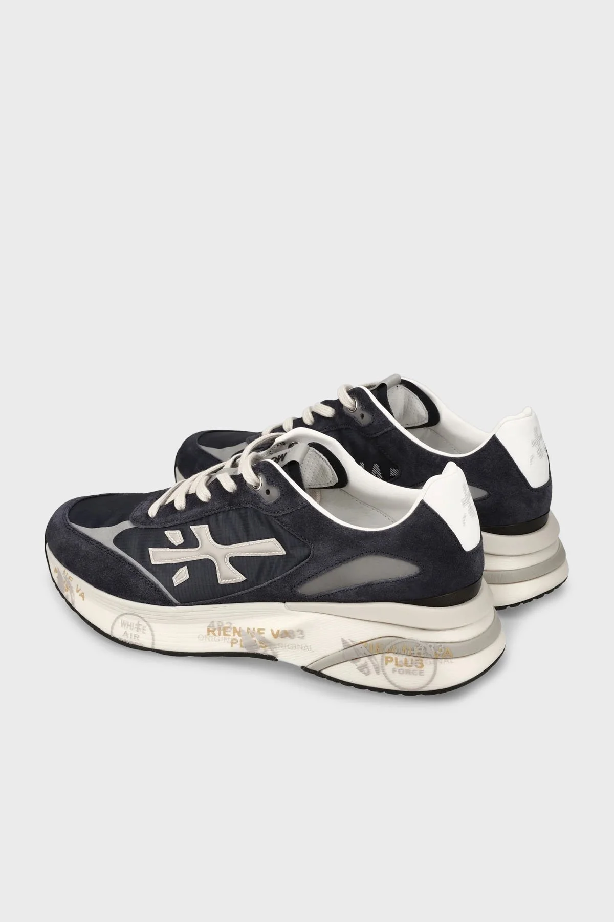 Premiata Deri Karışımlı Logolu Bağcıklı Sneaker Erkek Ayakkabı MOERUN 7306 LACİVERT - 5