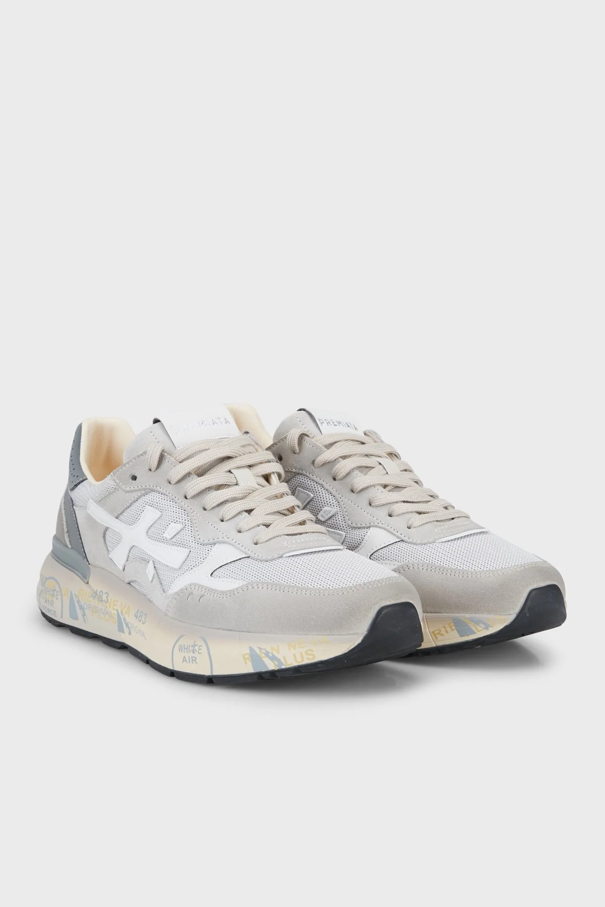 Premiata Deri Karışımlı Logolu Sneaker Erkek Ayakkabı MICK 018117 BEJ - 3