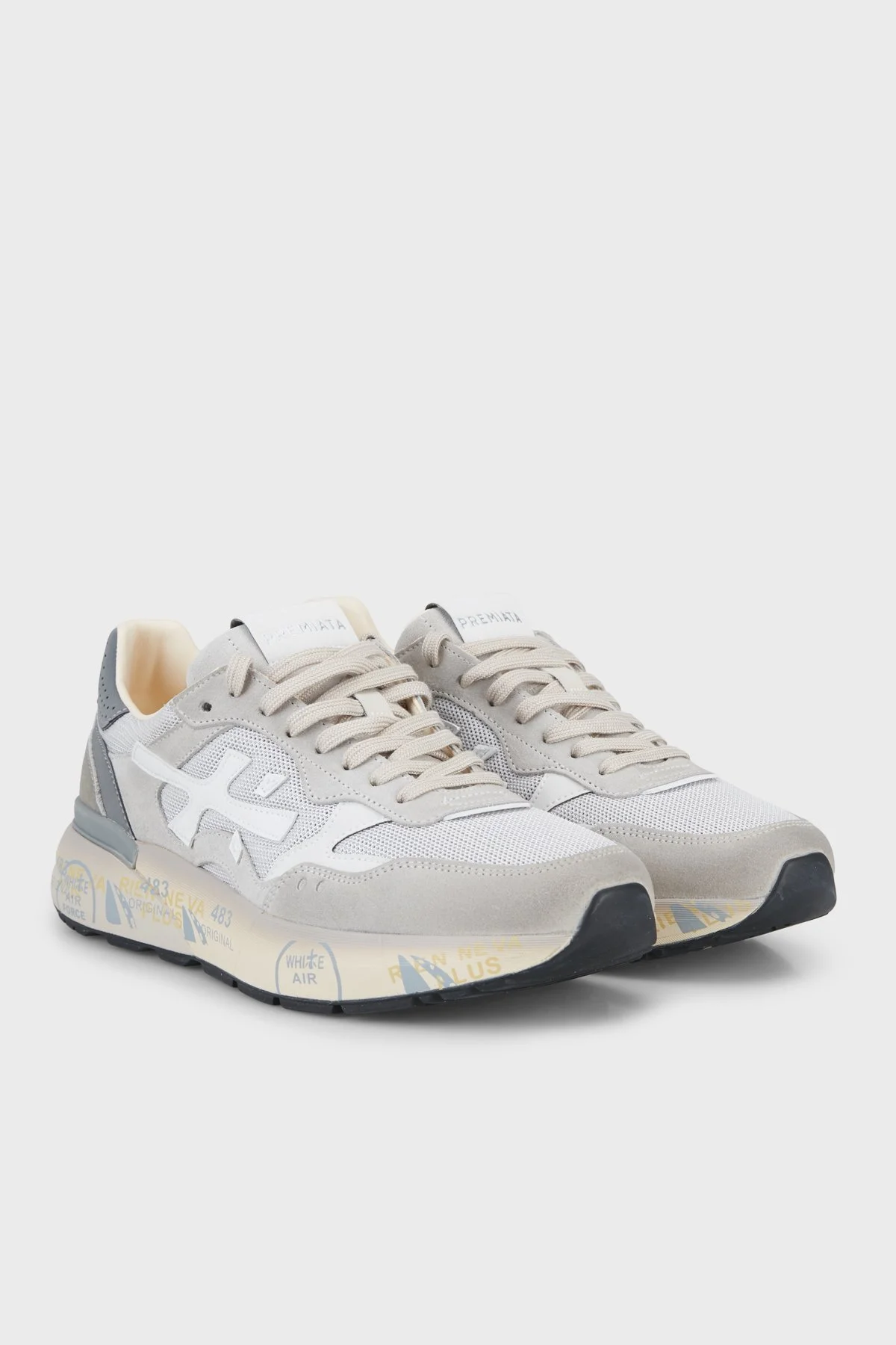 Premiata Deri Karışımlı Logolu Sneaker Erkek Ayakkabı MICK 018117 BEJ - 4