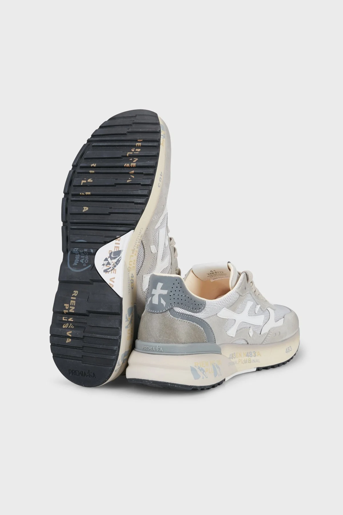 Premiata Deri Karışımlı Logolu Sneaker Erkek Ayakkabı MICK 018117 BEJ - 5