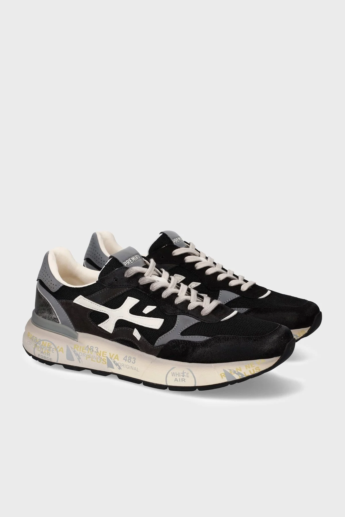 Premiata Deri Karışımlı Logolu Sneaker Erkek Ayakkabı MICK 018119 SİYAH - 3