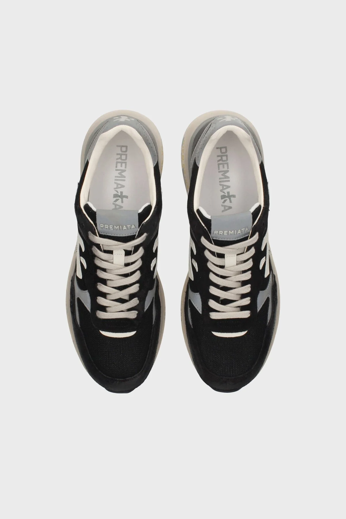Premiata Deri Karışımlı Logolu Sneaker Erkek Ayakkabı MICK 018119 SİYAH - 4