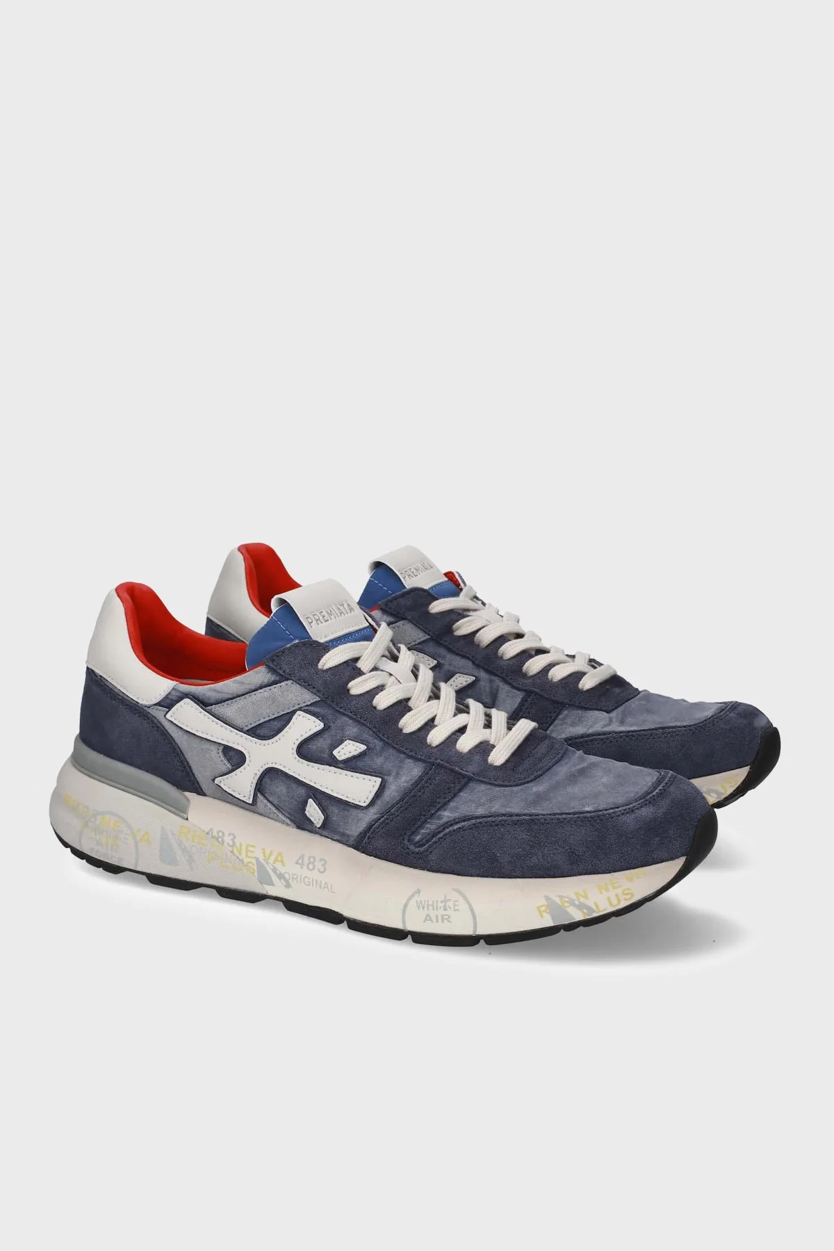 Premiata Deri Karışımlı Logolu Sneaker Erkek Ayakkabı MICK 8006 LACİVERT - 3