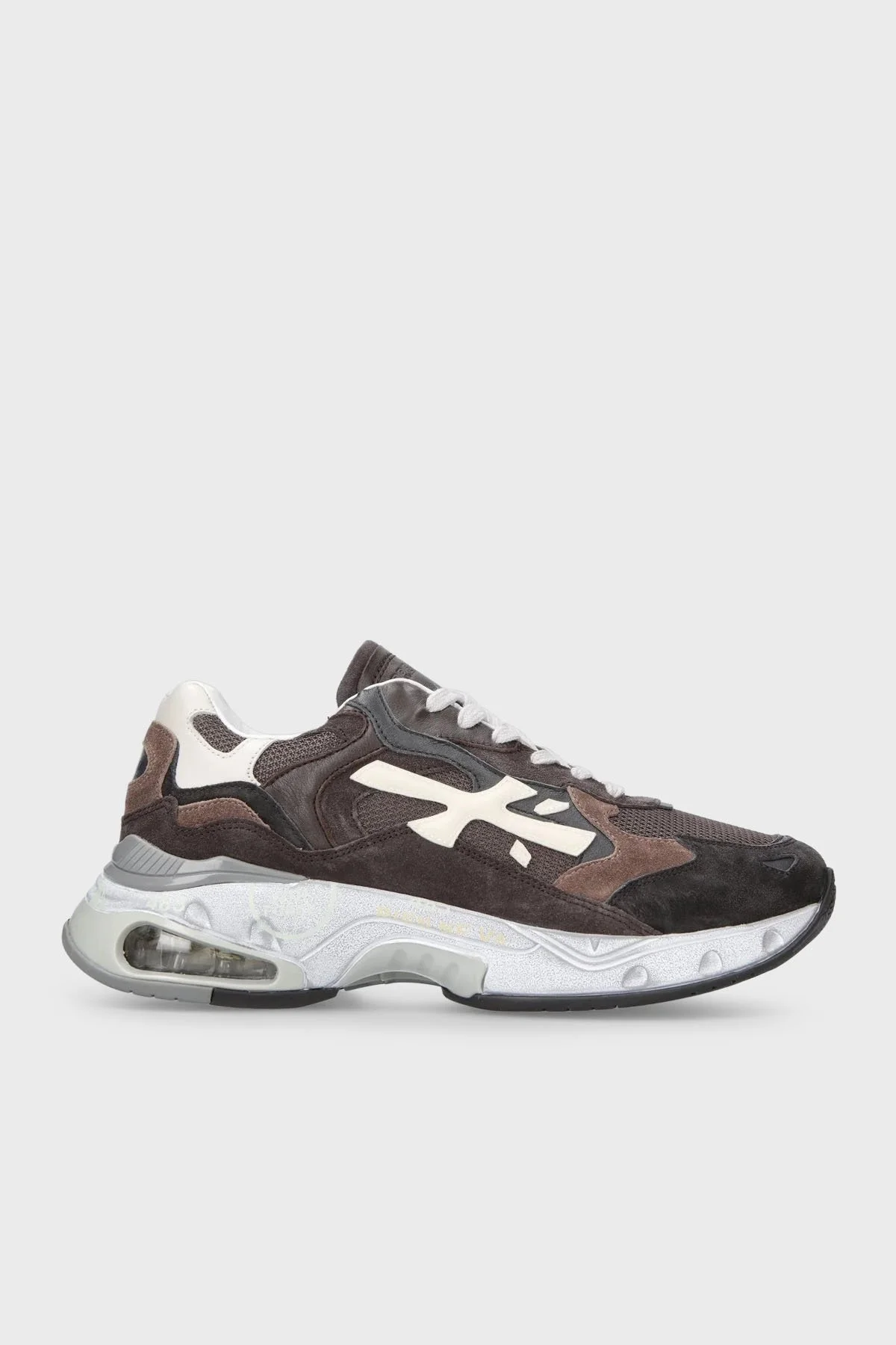 Premiata Deri Karışımlı Logolu Sneaker Erkek Ayakkabı SHARKY 320 KAHVE - 1