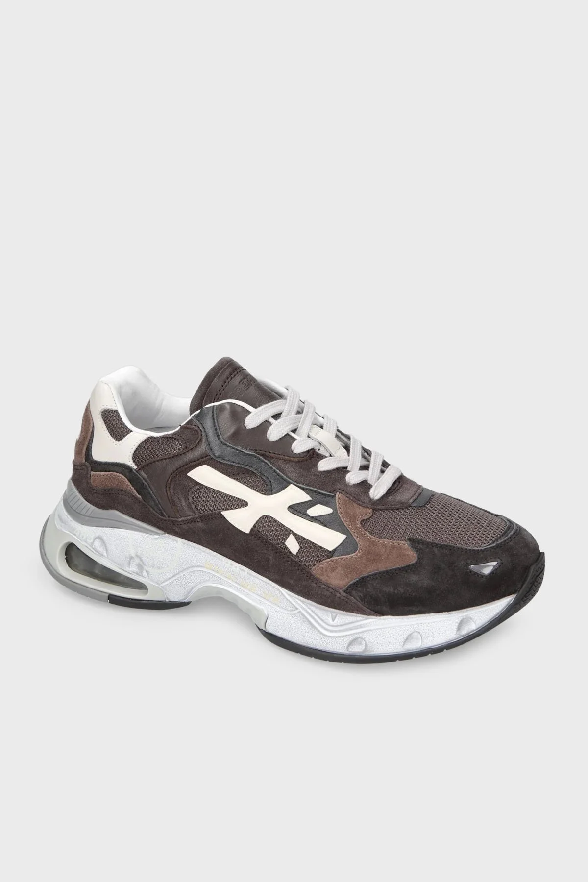 Premiata Deri Karışımlı Logolu Sneaker Erkek Ayakkabı SHARKY 320 KAHVE - 2