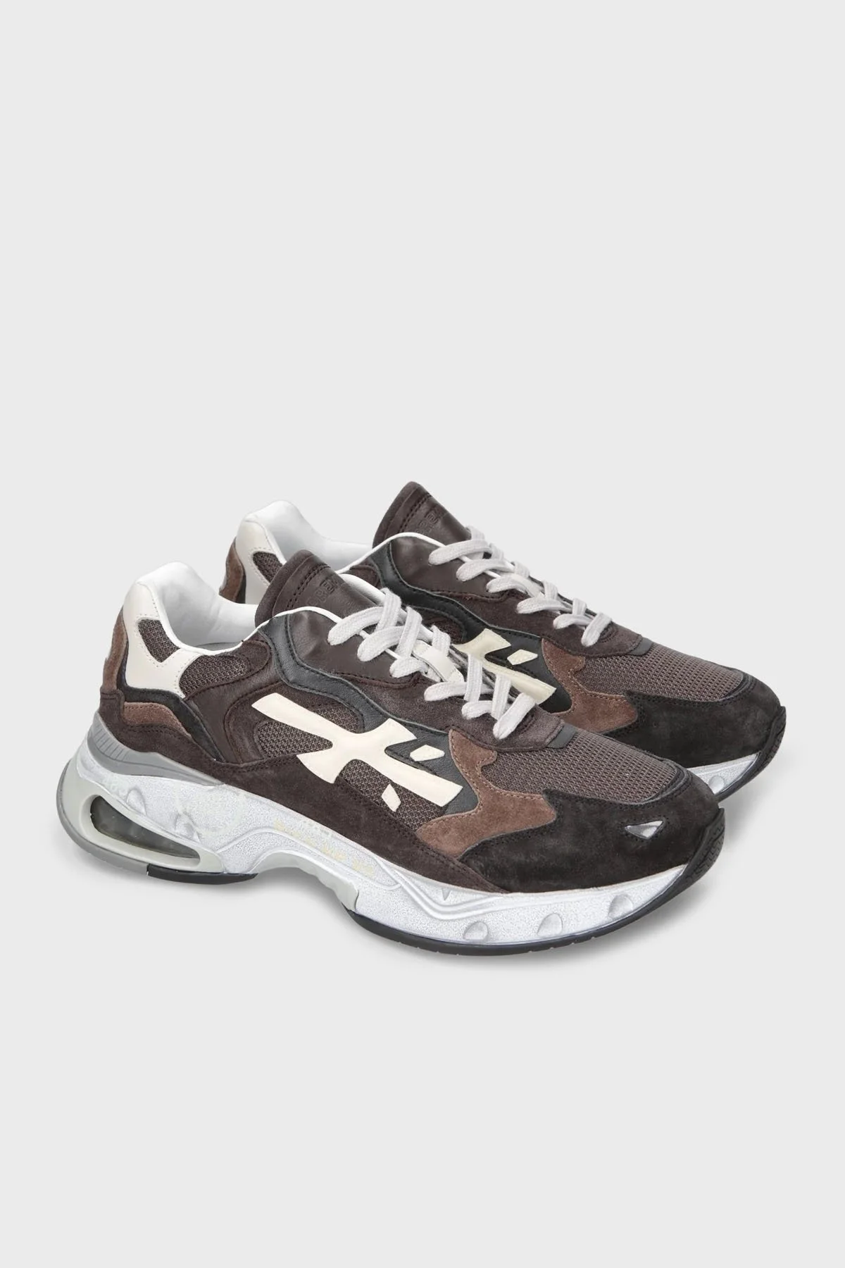 Premiata Deri Karışımlı Logolu Sneaker Erkek Ayakkabı SHARKY 320 KAHVE - 4