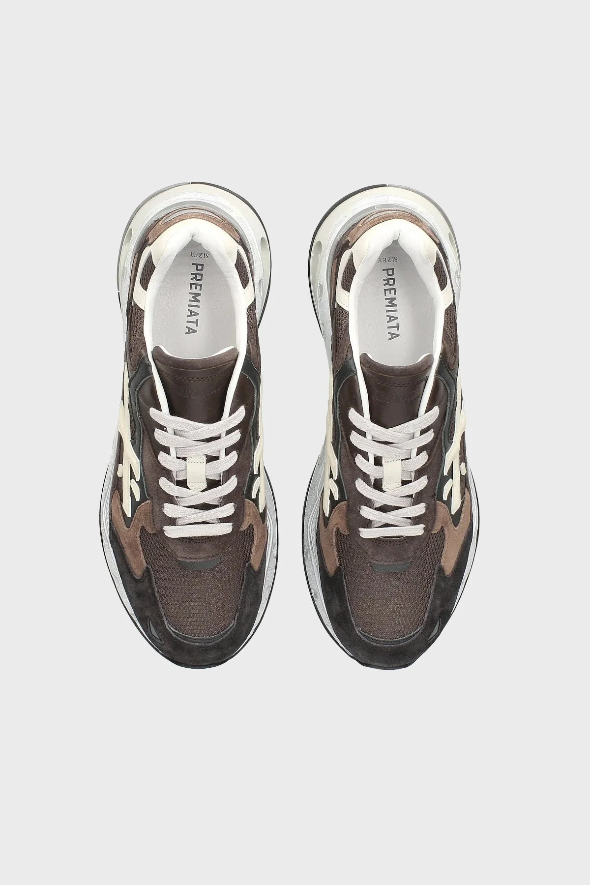 Premiata Deri Karışımlı Logolu Sneaker Erkek Ayakkabı SHARKY 320 KAHVE - 6