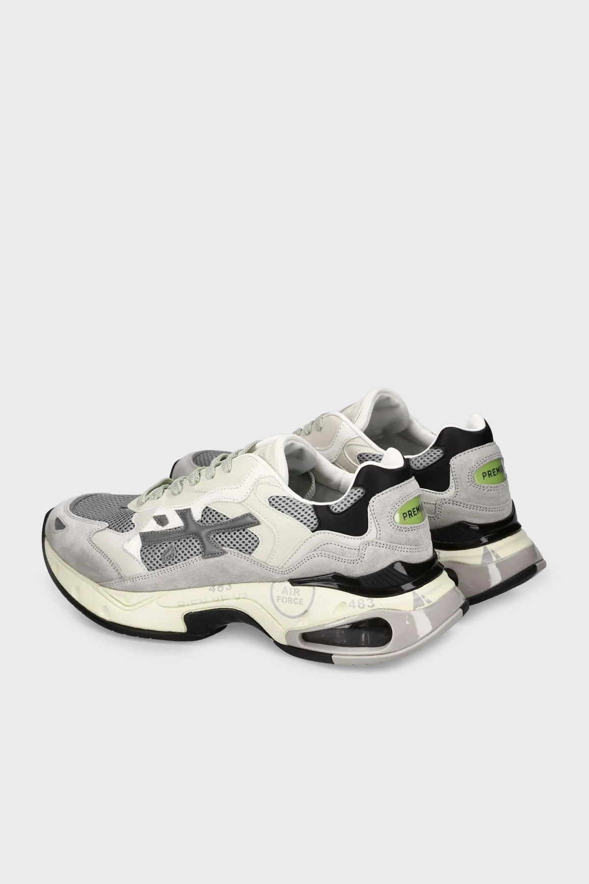 Premiata Deri Karışımlı Logolu Sneaker Erkek Ayakkabı SHARKY 407 BEJ-GRİ - 5