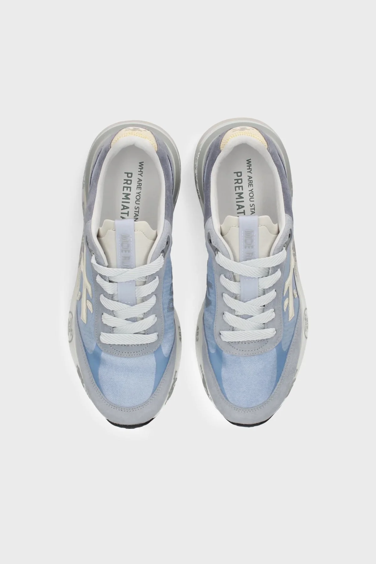 Premiata Deri Karışımlı Sneaker Bayan Ayakkabı MOERUND 8082 MAVİ - 4