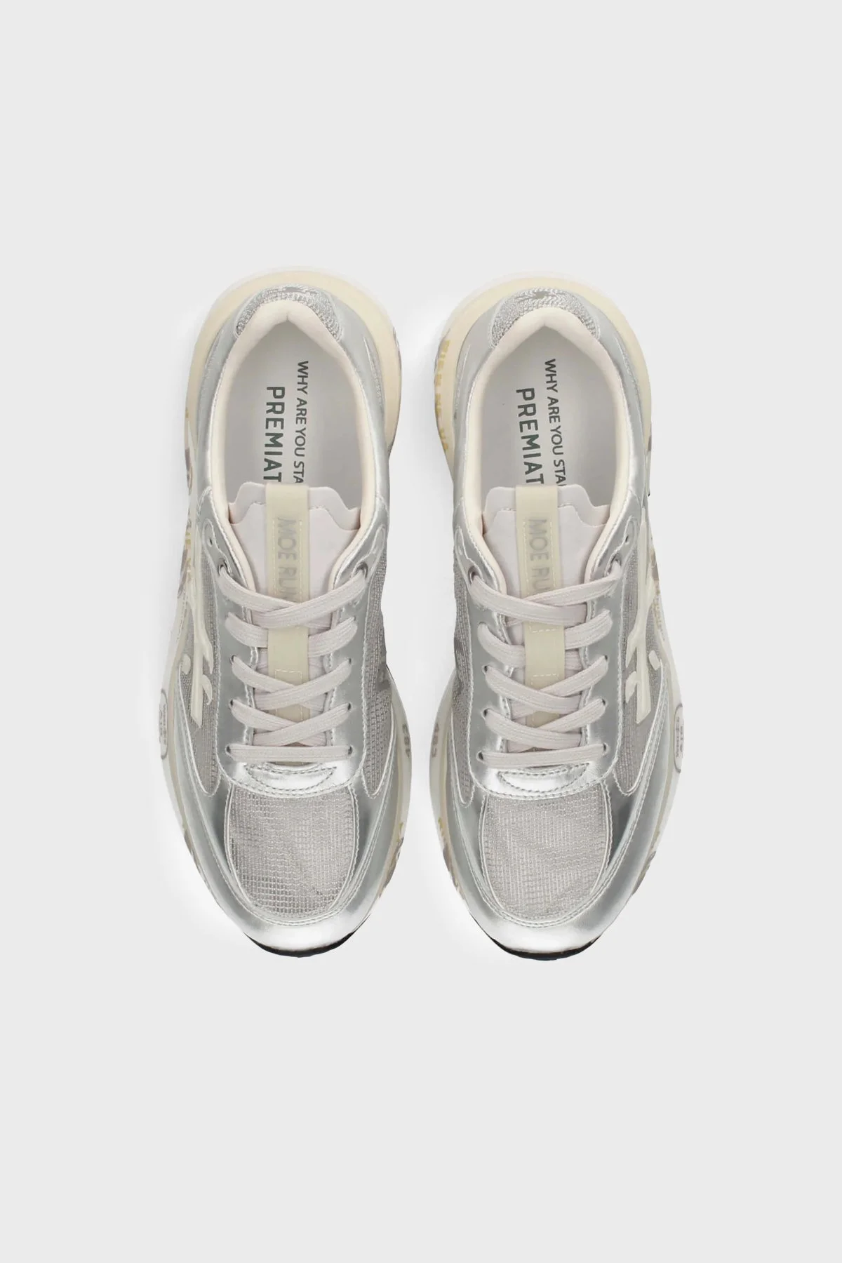 Premiata Deri Karışımlı Sneaker Bayan Ayakkabı MOERUND 8084 GÜMÜŞ - 5