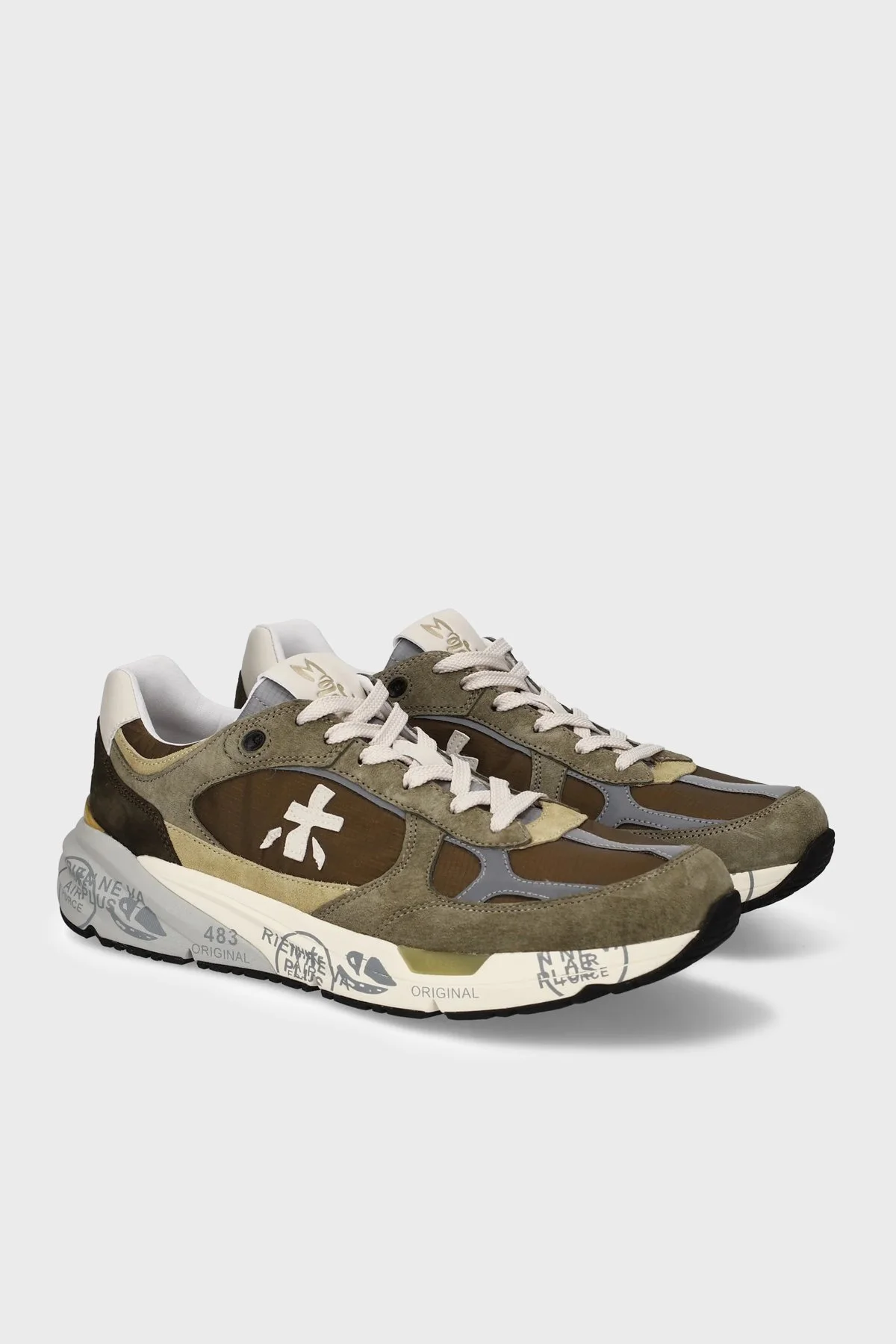 Premiata Deri Karışımlı Sneaker Erkek Ayakkabı MASE 8022 HAKİ KAHVE - 3