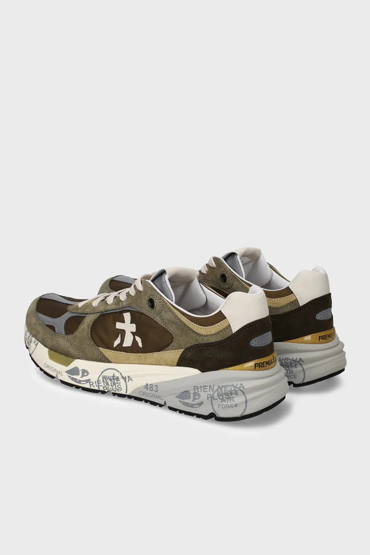 Premiata Deri Karışımlı Sneaker Erkek Ayakkabı MASE 8022 HAKİ KAHVE - 5