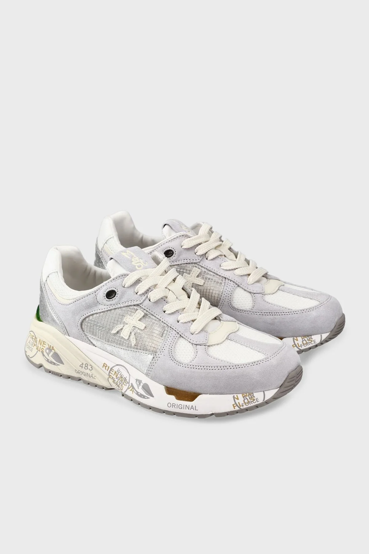 Premiata Hakiki Deri Logolu Kalın Taban Sneaker Bayan Ayakkabı MASED 7400 GRİ - 8