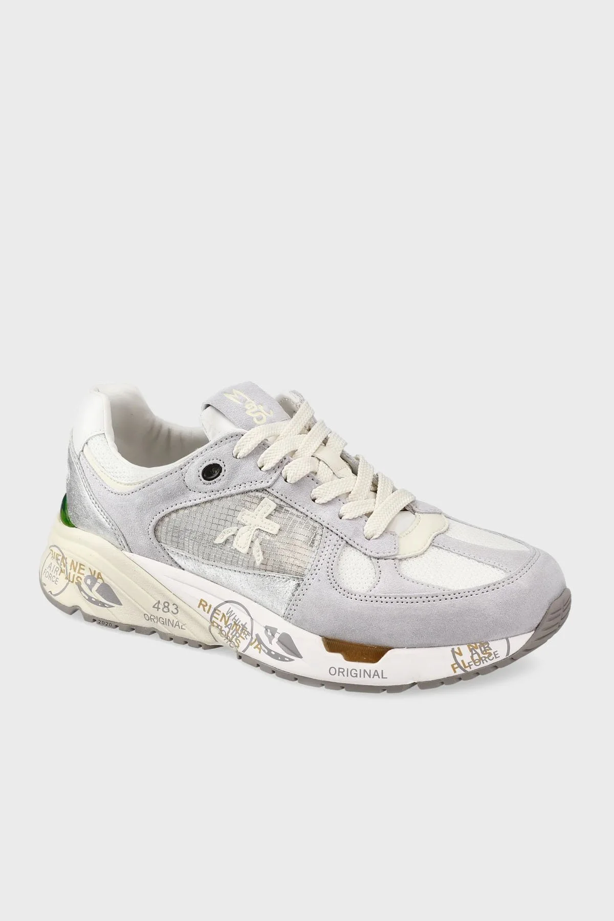 Premiata Hakiki Deri Logolu Kalın Taban Sneaker Bayan Ayakkabı MASED 7400 GRİ - 9