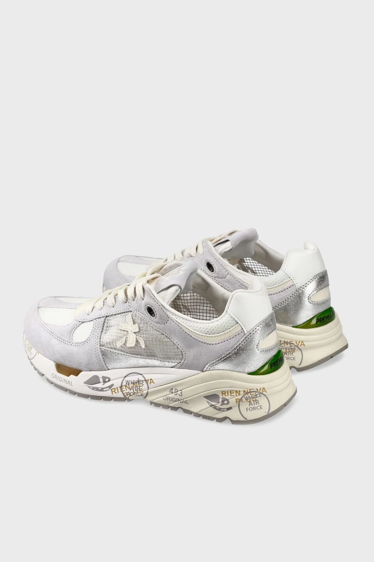 Premiata Hakiki Deri Logolu Kalın Taban Sneaker Bayan Ayakkabı MASED 7400 GRİ - 11