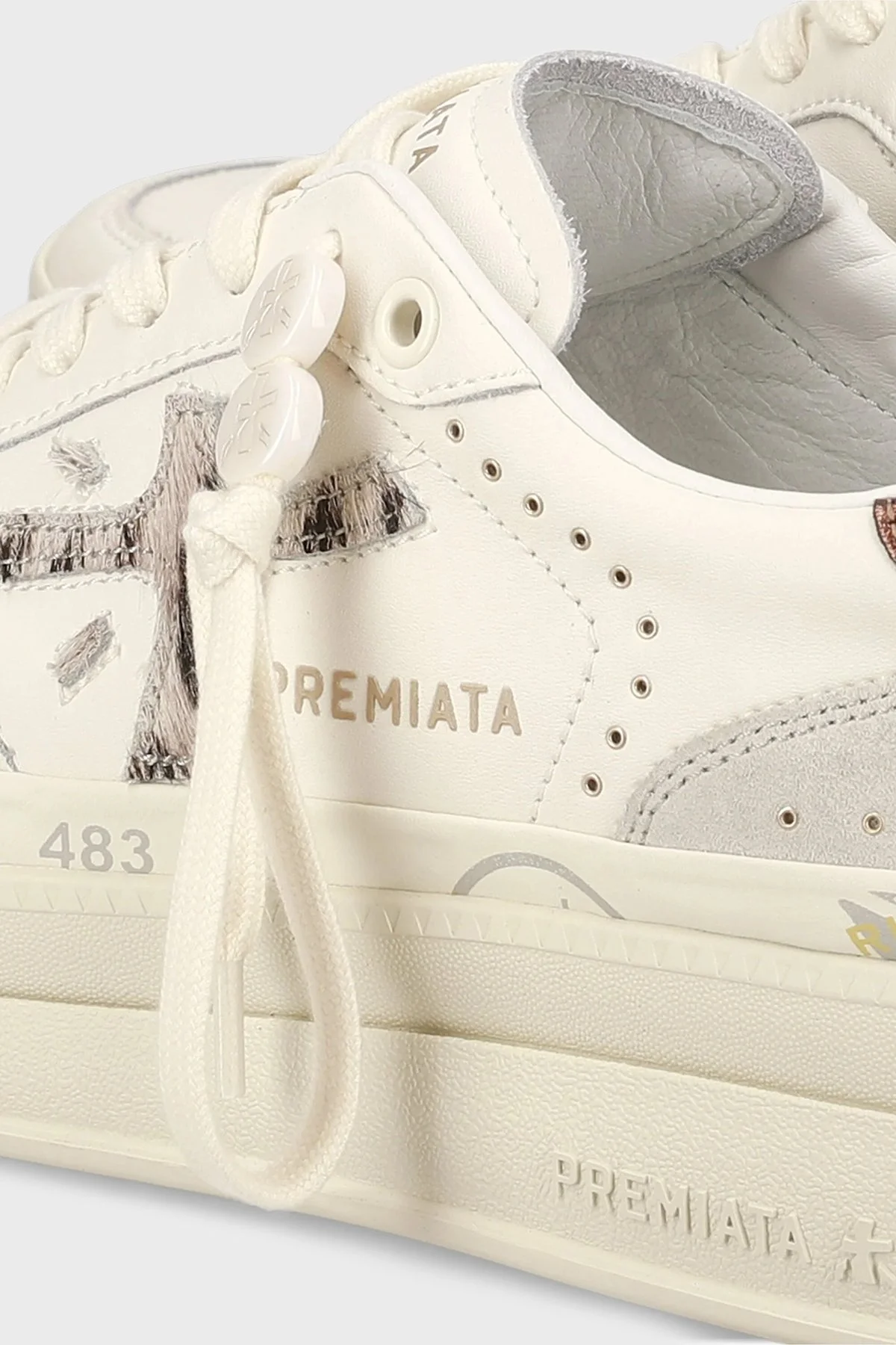 Premiata Kalın Tabanlı Deri Sneaker Bayan Ayakkabı MICOL 7035 EKRU - 6