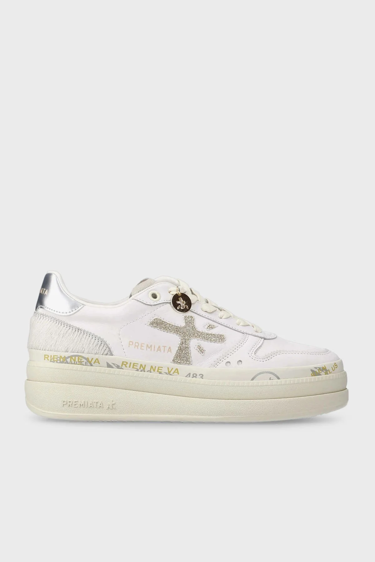 Premiata Kalın Tabanlı Deri Sneaker Bayan Ayakkabı MICOL 7750 BEYAZ - 1