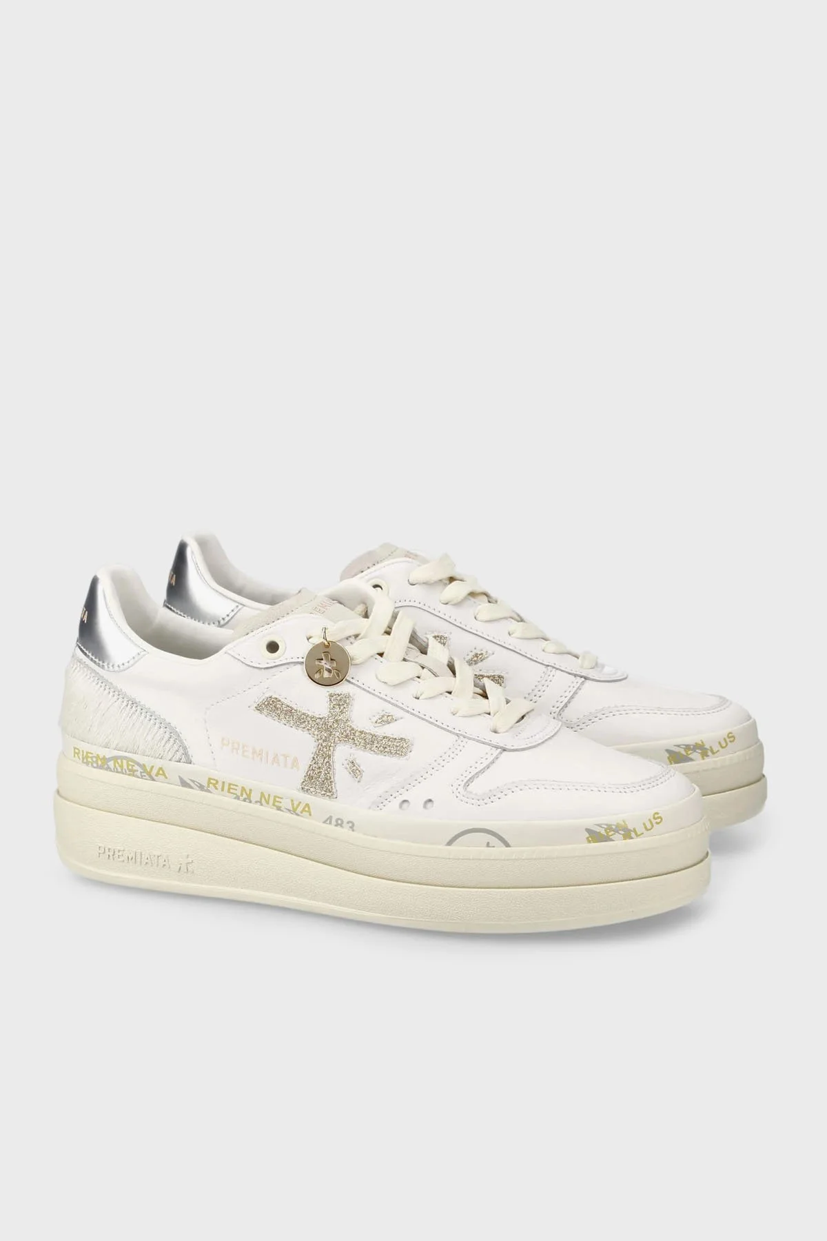 Premiata Kalın Tabanlı Deri Sneaker Bayan Ayakkabı MICOL 7750 BEYAZ - 2