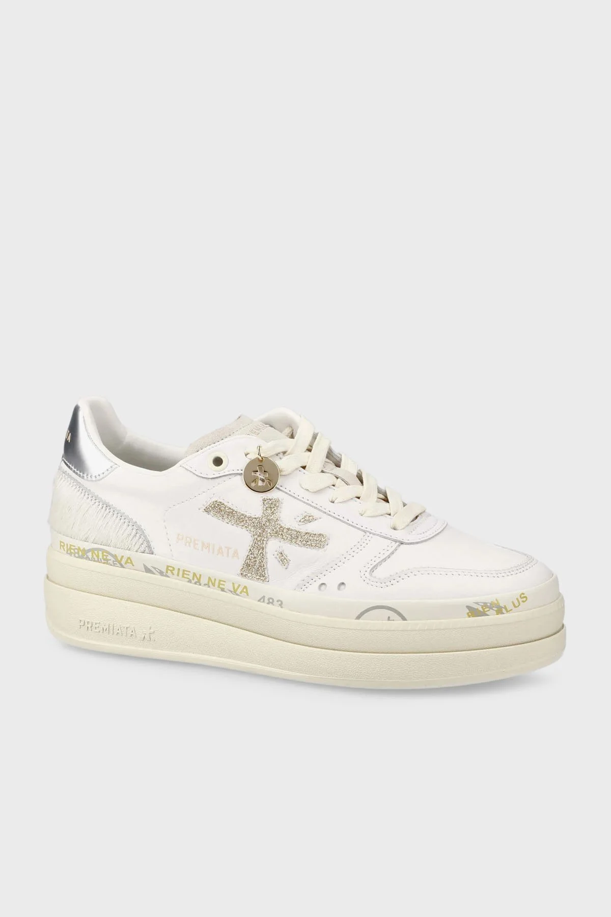 Premiata Kalın Tabanlı Deri Sneaker Bayan Ayakkabı MICOL 7750 BEYAZ - 5