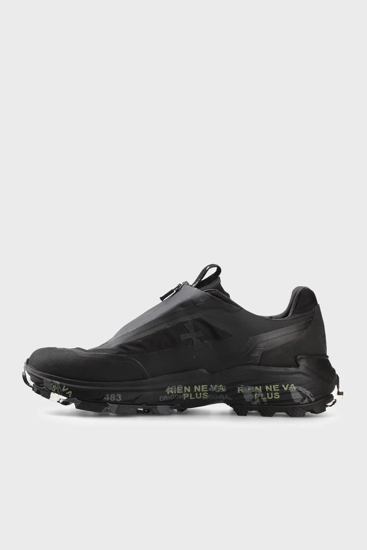 Premiata Logolu Deri Fermuarlı Sneaker Erkek Ayakkabı SCILIAR 387 Siyah - 3