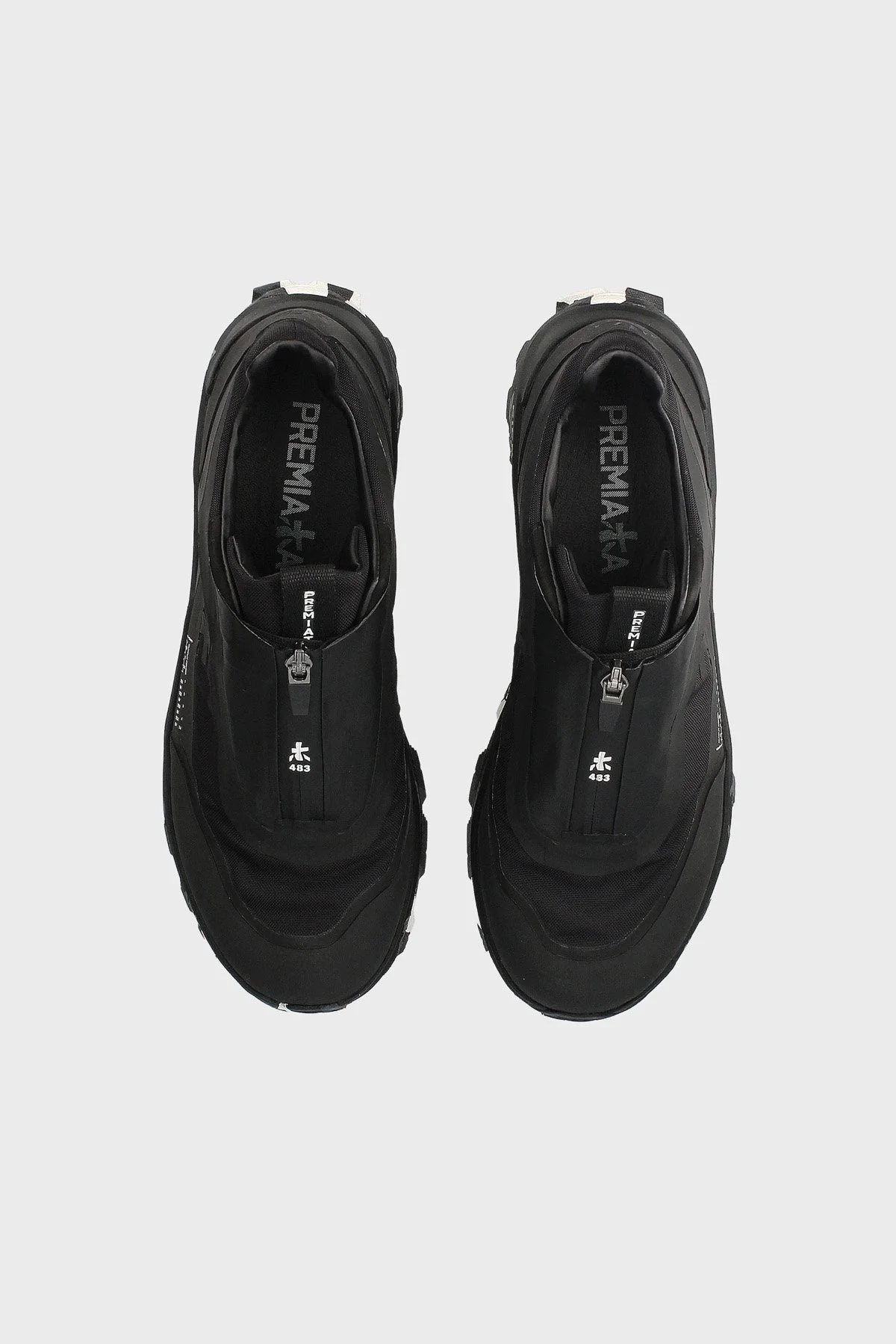 Premiata Logolu Deri Fermuarlı Sneaker Erkek Ayakkabı SCILIAR 387 Siyah - 6