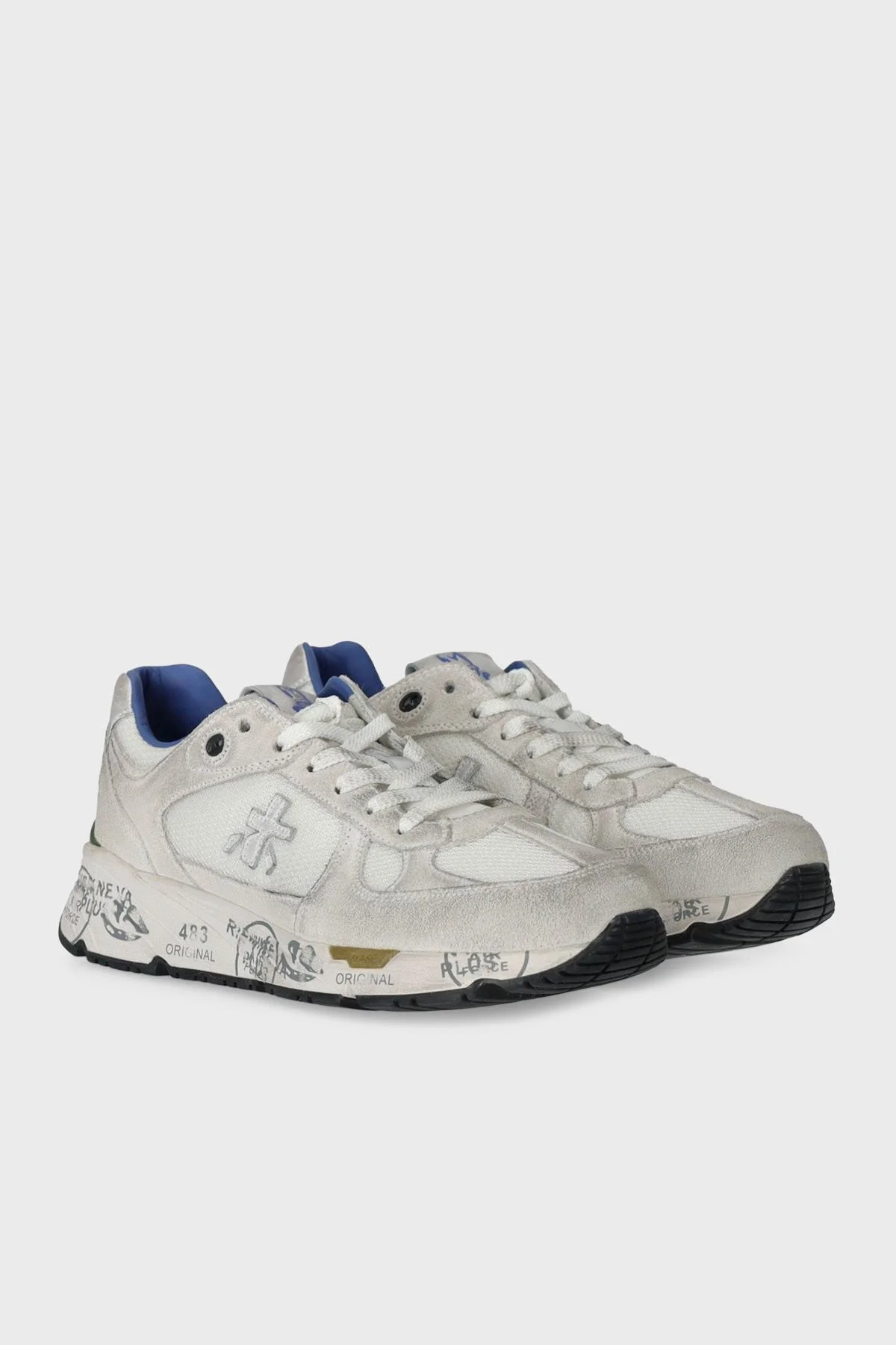 Premiata Logolu Deri Karışımlı Sneaker Erkek Ayakkabı MASE 6621 GRİ - 8