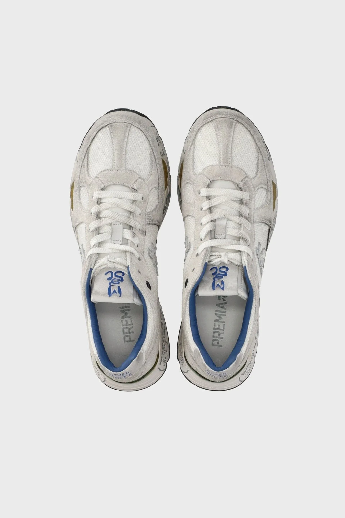 Premiata Logolu Deri Karışımlı Sneaker Erkek Ayakkabı MASE 6621 GRİ - 9