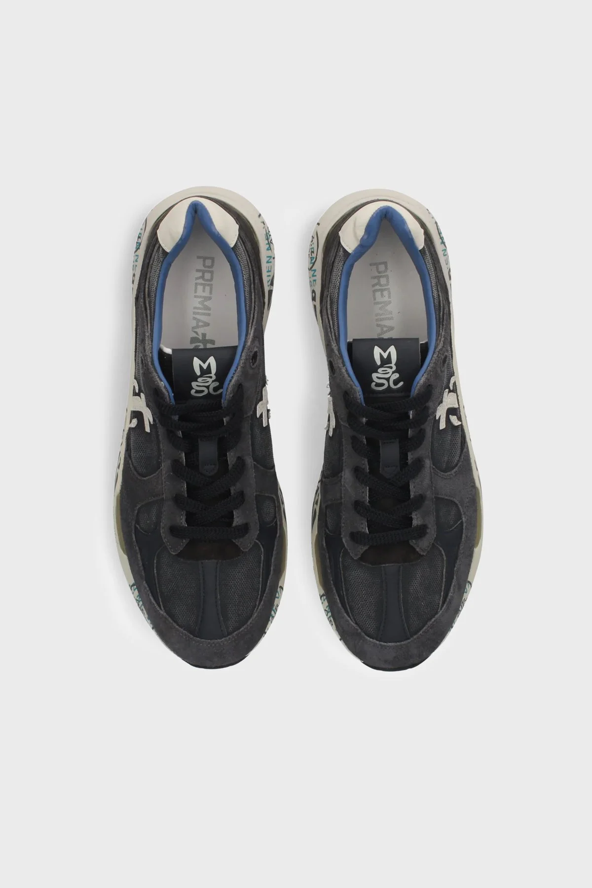 Premiata Logolu Deri Karışımlı Sneaker Erkek Ayakkabı MASE 8014 LACİVERT - 4