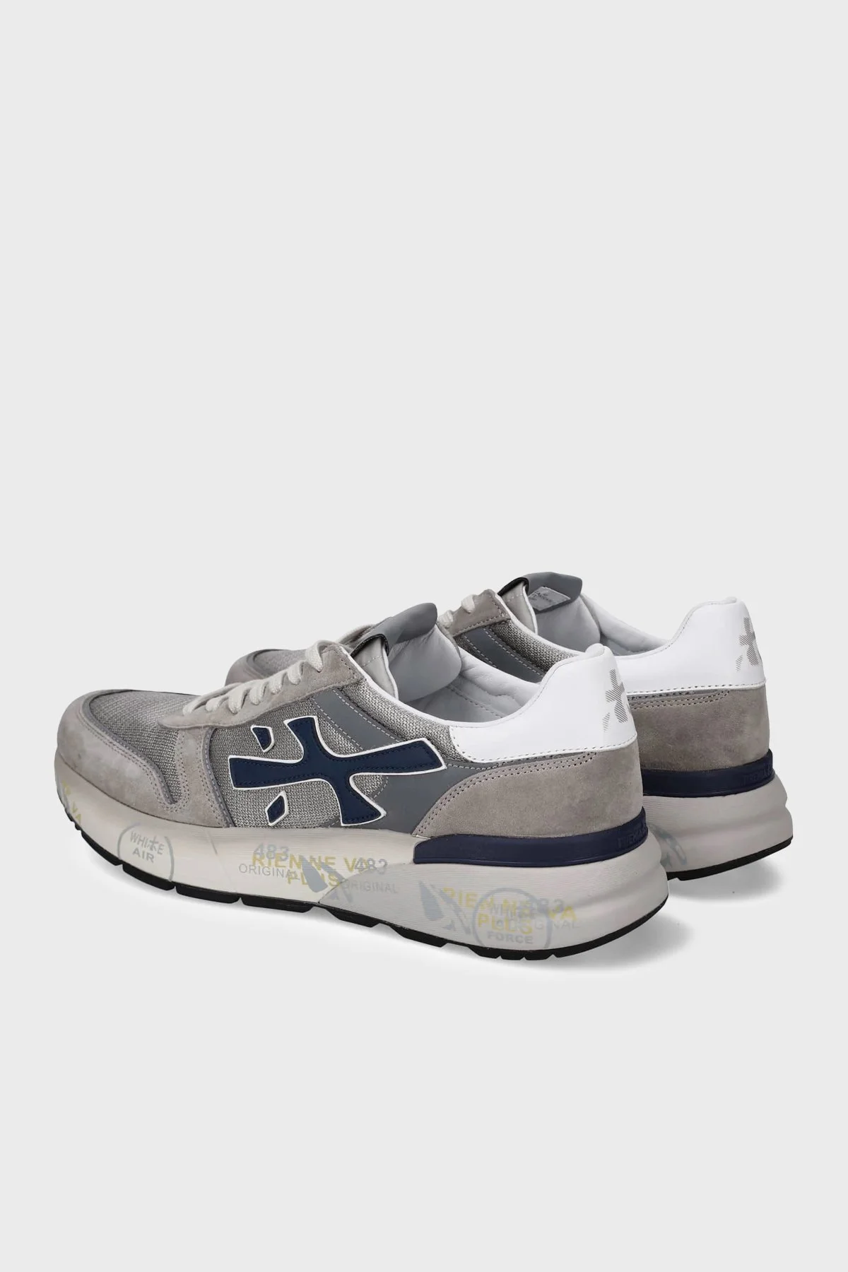 Premiata Logolu Deri Karışımlı Sneaker Erkek Ayakkabı MICK 8001 GRİ - 4