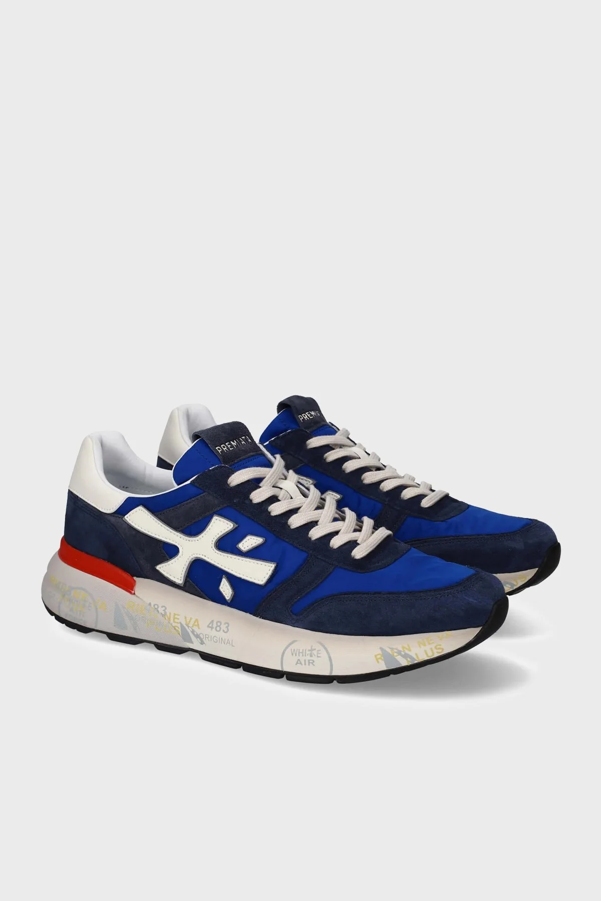 Premiata Logolu Deri Karışımlı Sneaker Erkek Ayakkabı MICK 8008 LACİVERT - 3