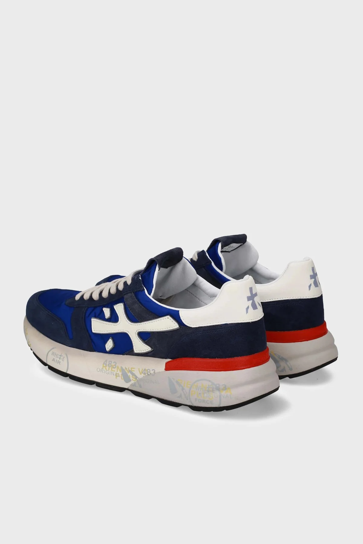 Premiata Logolu Deri Karışımlı Sneaker Erkek Ayakkabı MICK 8008 LACİVERT - 4