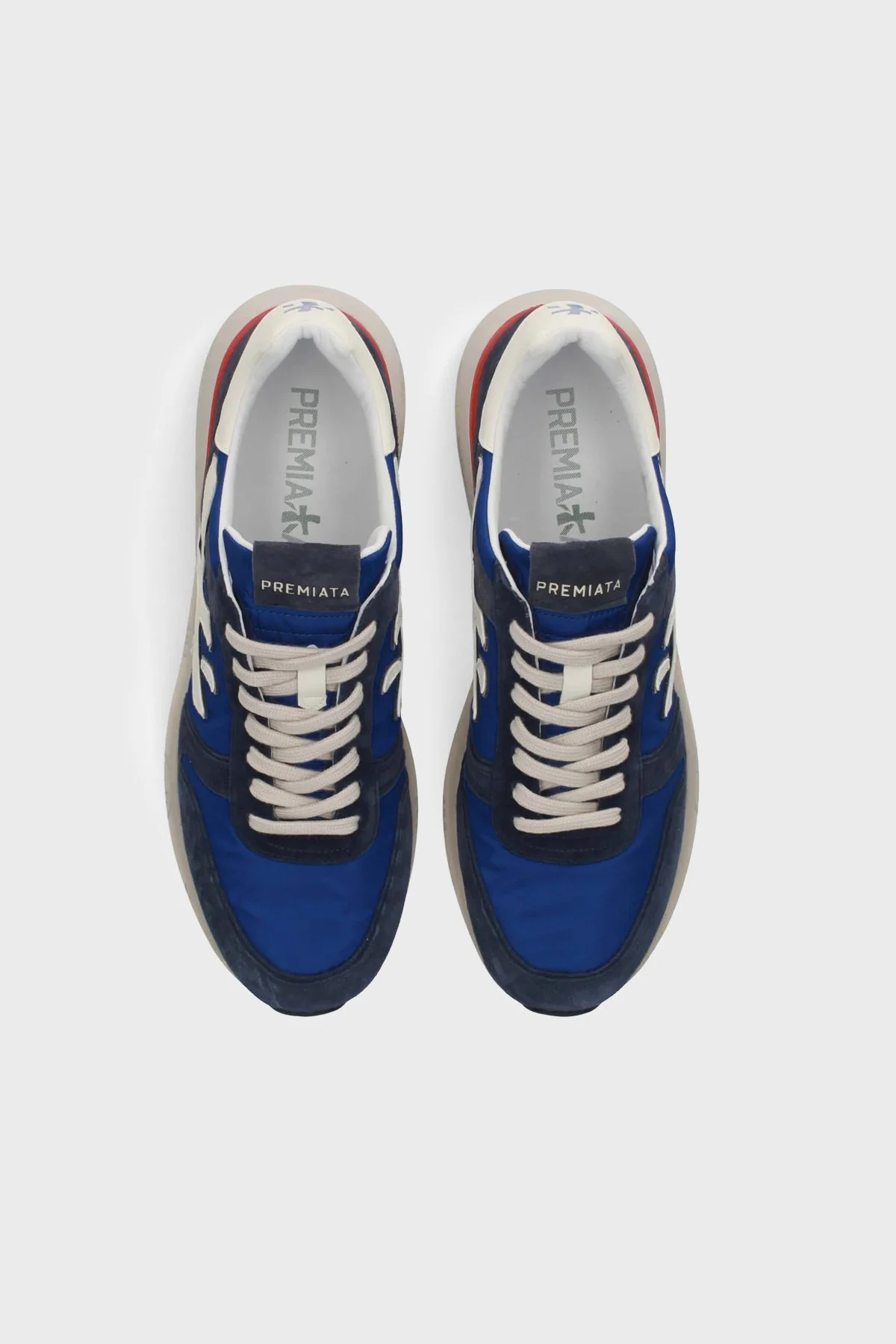 Premiata Logolu Deri Karışımlı Sneaker Erkek Ayakkabı MICK 8008 LACİVERT - 5