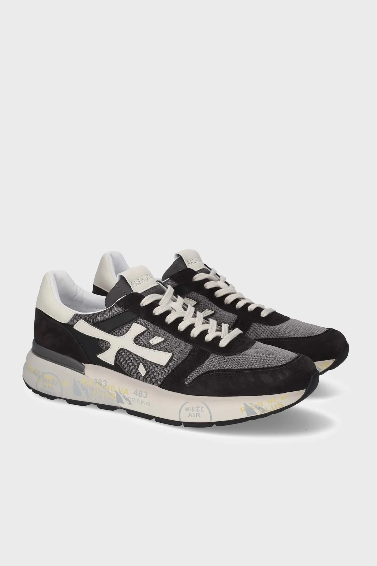 Premiata Logolu Deri Karışımlı Sneaker Erkek Ayakkabı MICK 8085 SİYAH - 3