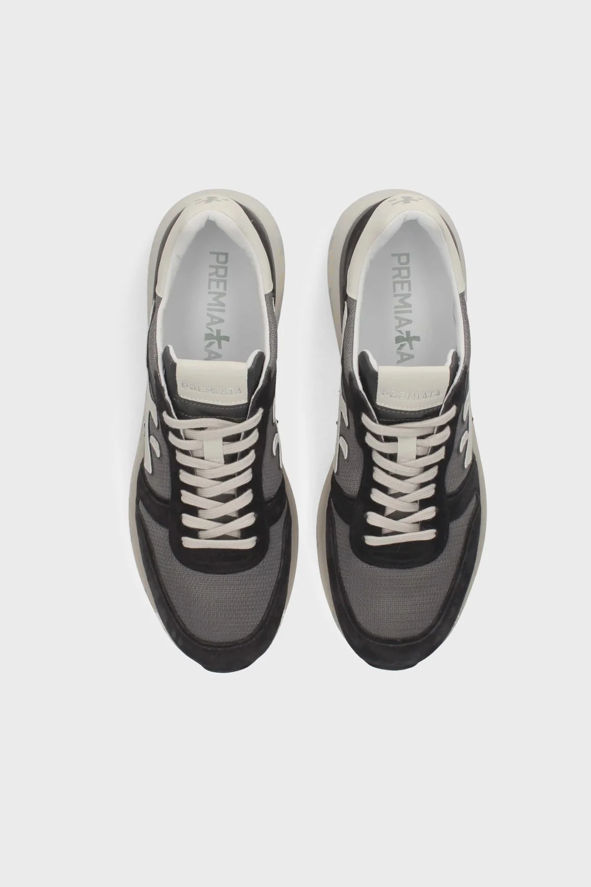 Premiata Logolu Deri Karışımlı Sneaker Erkek Ayakkabı MICK 8085 SİYAH - 4