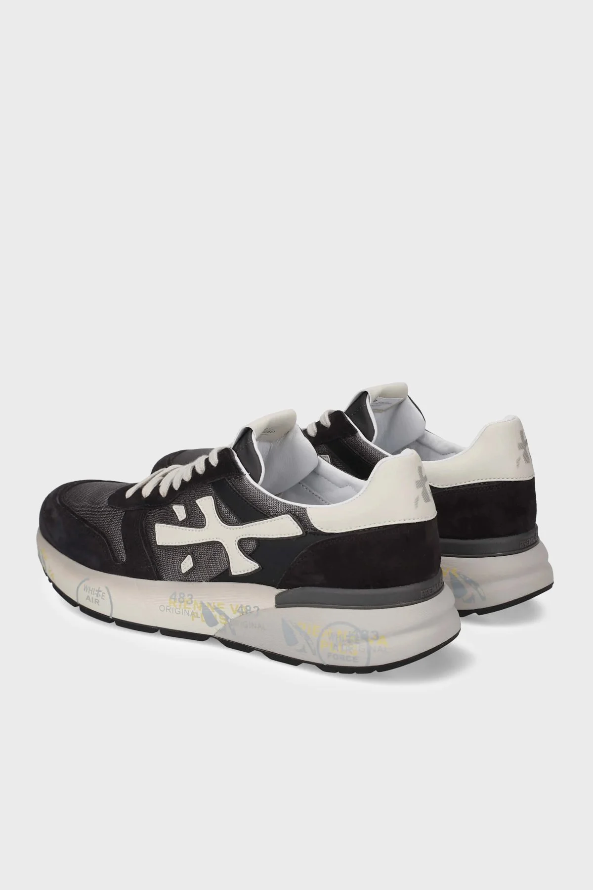 Premiata Logolu Deri Karışımlı Sneaker Erkek Ayakkabı MICK 8085 SİYAH - 5