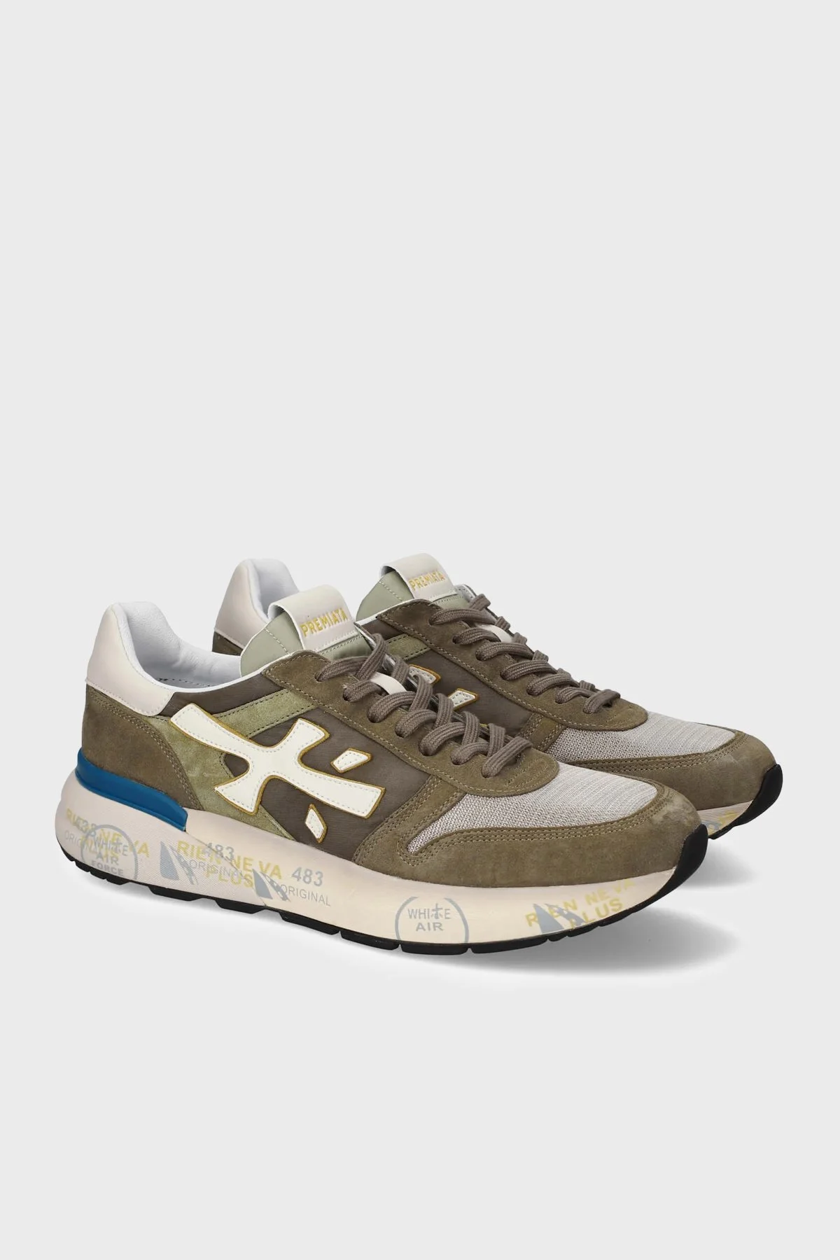 Premiata Logolu Deri Karışımlı Sneaker Erkek Ayakkabı MICK 8086 HAKİ - 3